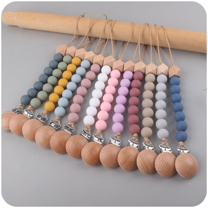 Beech Wood Pacifier Clip for Easy Pacifier Access