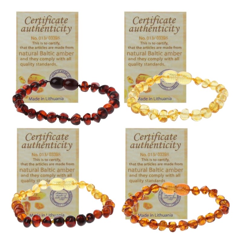 Baltic Amber Baby Bracelet & Anklet, Made in Lithuania