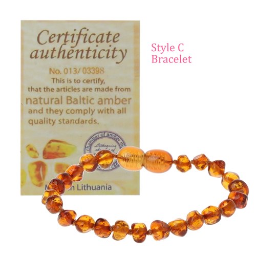 Baltic Amber Baby Bracelet & Anklet, Made in Lithuania