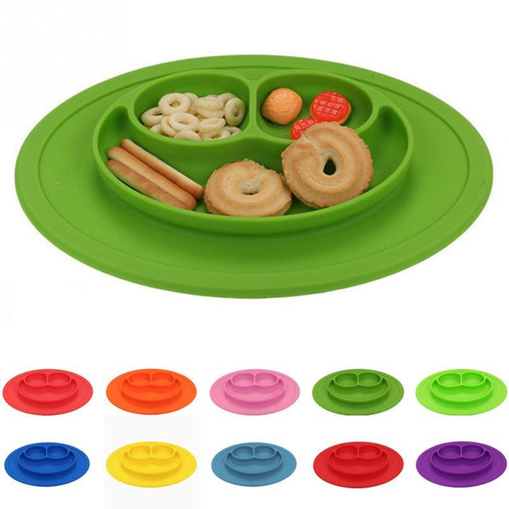 Silicone Baby Feeding Plate With 3 Divided Sections