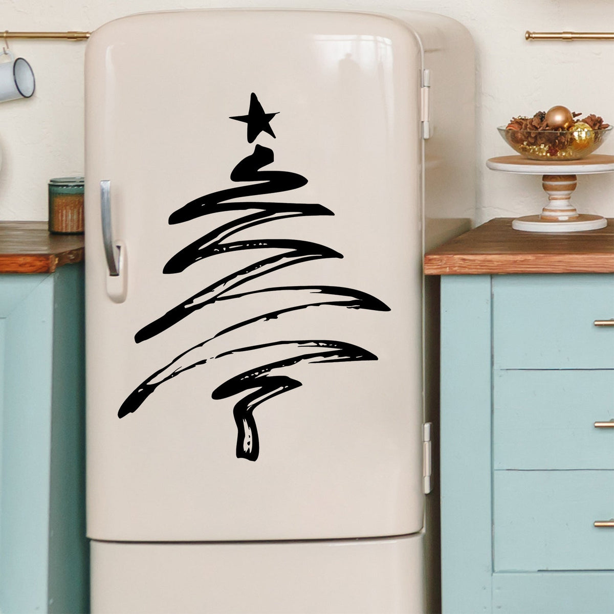 Black Christmas Tree Wall Decal For Minimalist Decor