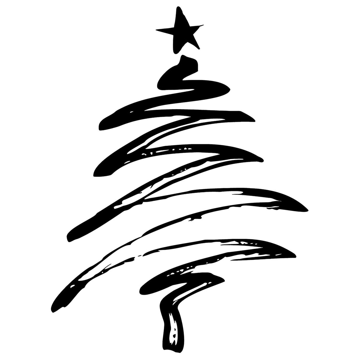 Black Christmas Tree Wall Decal For Minimalist Decor