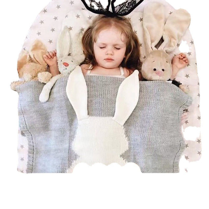 Rabbit Knitted Baby Blanket for Cozy, Playful Nap Time