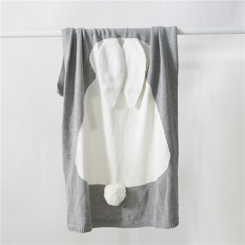 Rabbit Knitted Baby Blanket for Cozy, Playful Nap Time