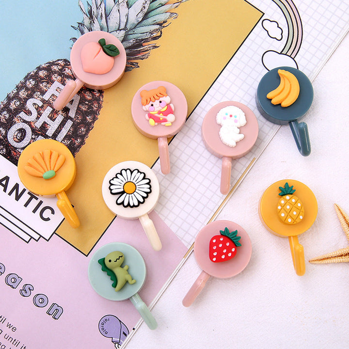 Cute Cartoon Wall Hooks: Nail-Free Adhesive Door Hooks