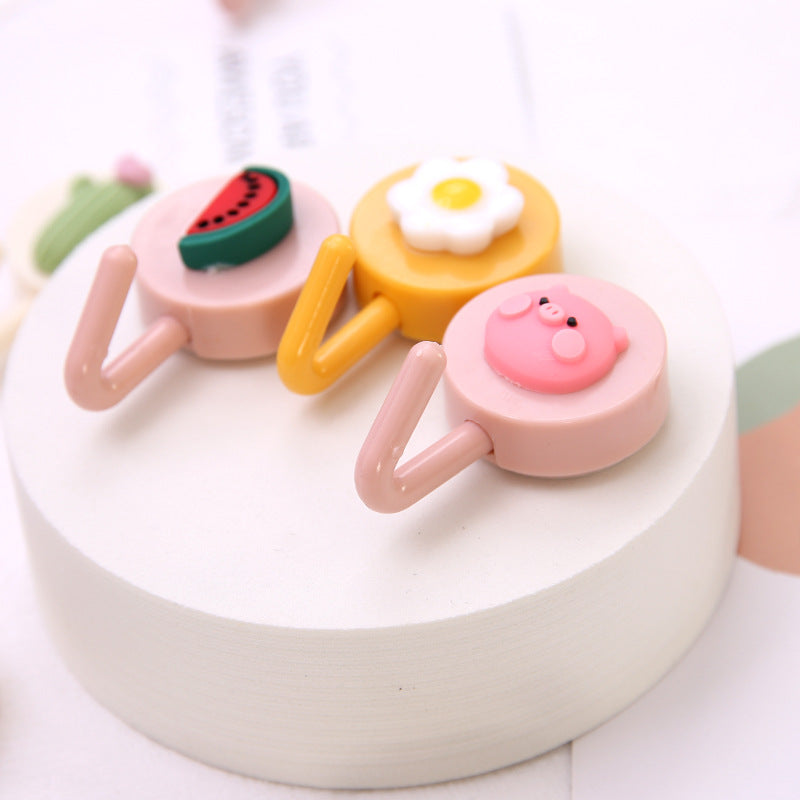 Cute Cartoon Wall Hooks: Nail-Free Adhesive Door Hooks