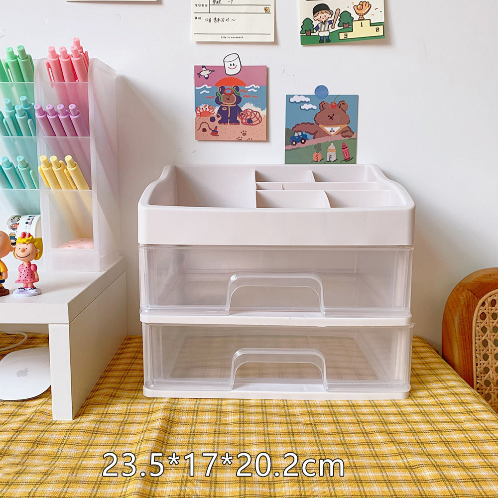 Clear Drawer Desk Organizer for Stationery and Makeup