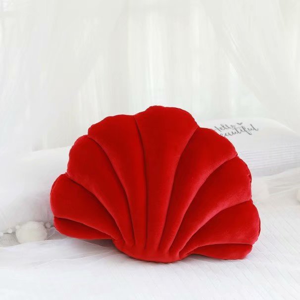 Sculptural Shell Cushion for Colorful Sofa Room Decor
