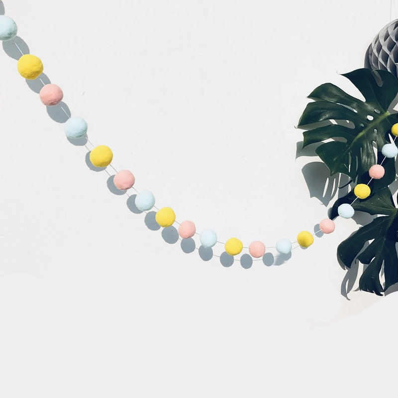 Felt Ball Garland for Cozy Nordic Room & Party Decor