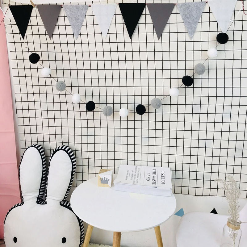 Felt Ball Garland for Cozy Nordic Room & Party Decor