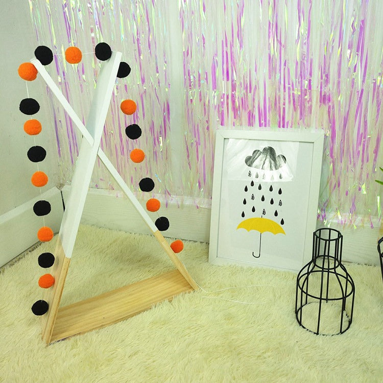 Felt Ball Garland for Cozy Nordic Room & Party Decor
