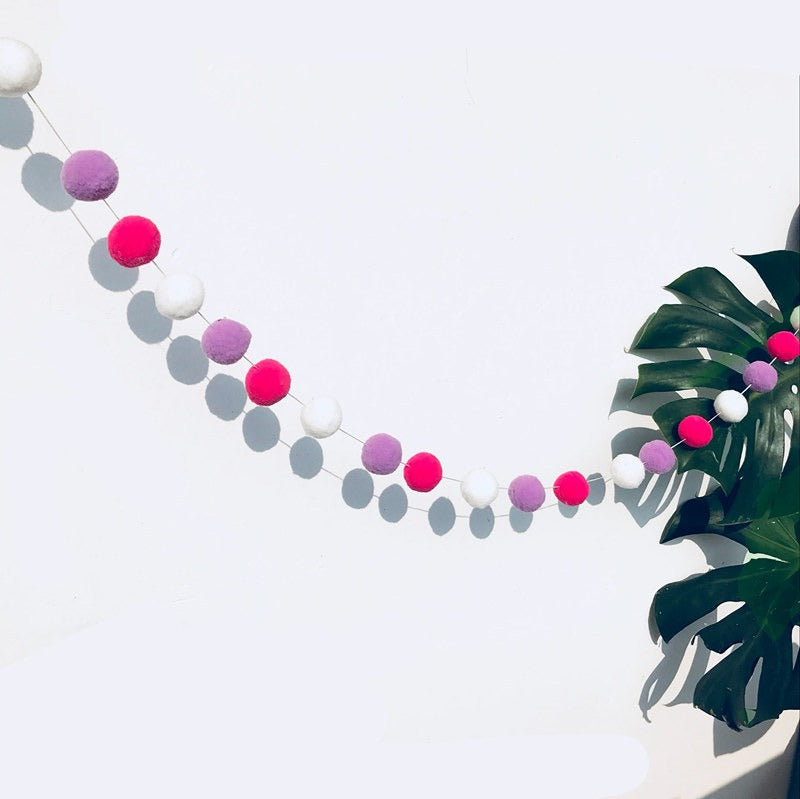 Felt Ball Garland for Cozy Nordic Room & Party Decor