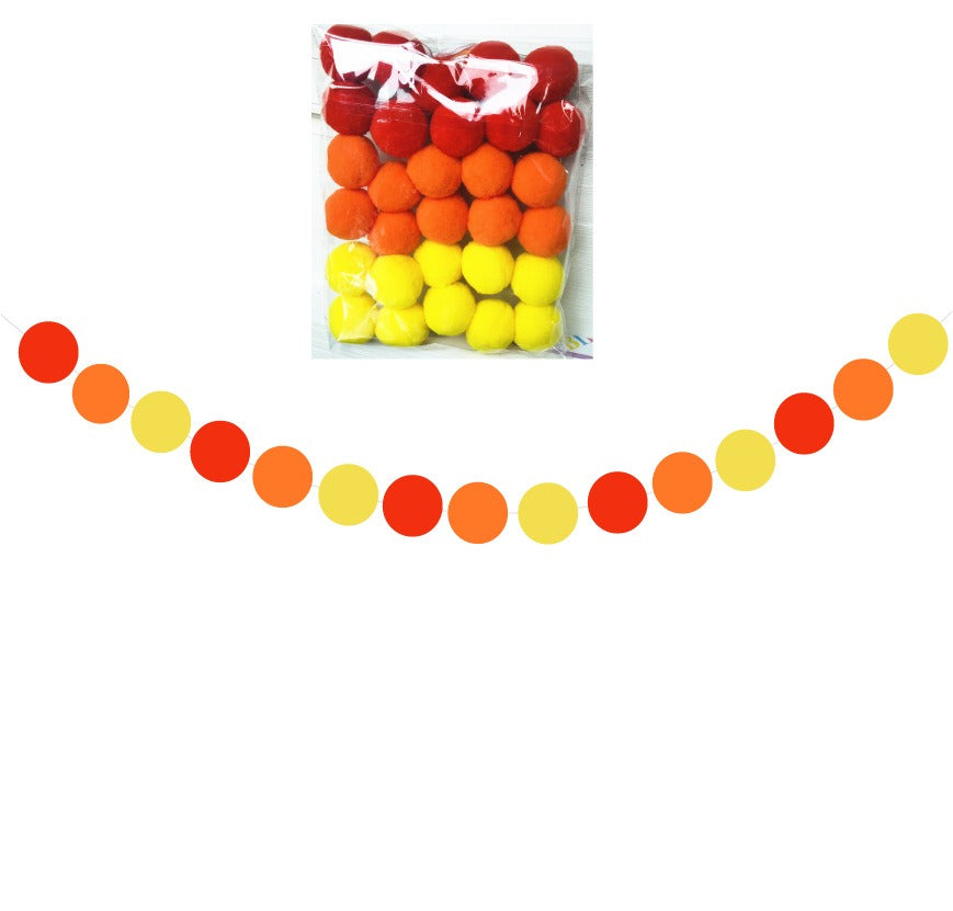 Felt Ball Garland for Cozy Nordic Room & Party Decor