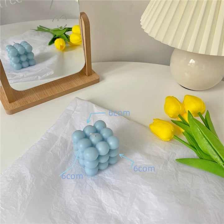 Nordic Bubble Cube Candle for Pastel Room Decor Accents