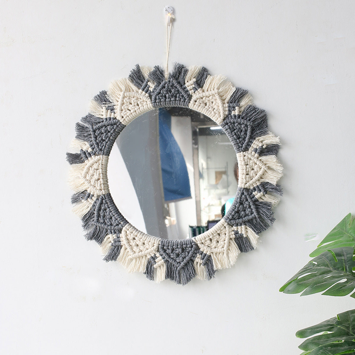 Bohemian Macramé Mirror for Warm, Textured Wall Decor