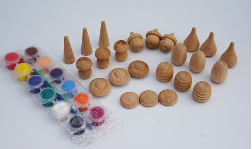 Wooden Building Blocks & Painting Set for Creative Kids