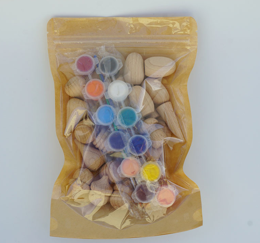 Wooden Building Blocks & Painting Set for Creative Kids