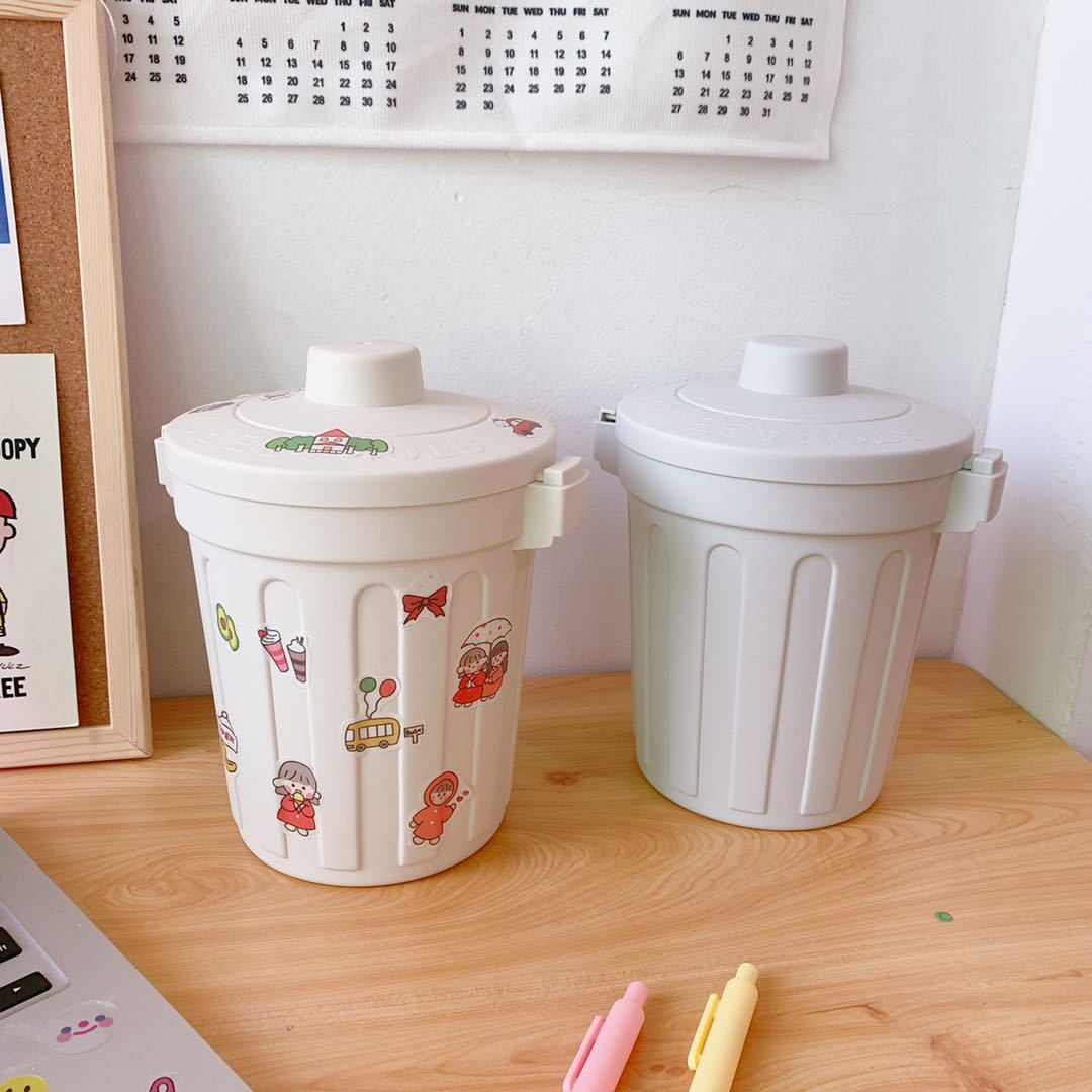 Cute Desktop Mini Storage Barrel With Lid for Pens