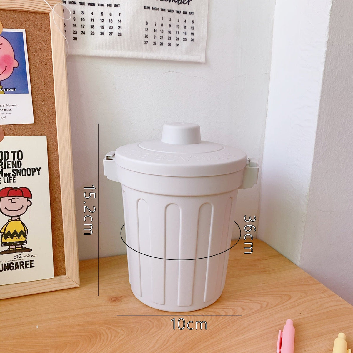 Cute Desktop Mini Storage Barrel With Lid for Pens