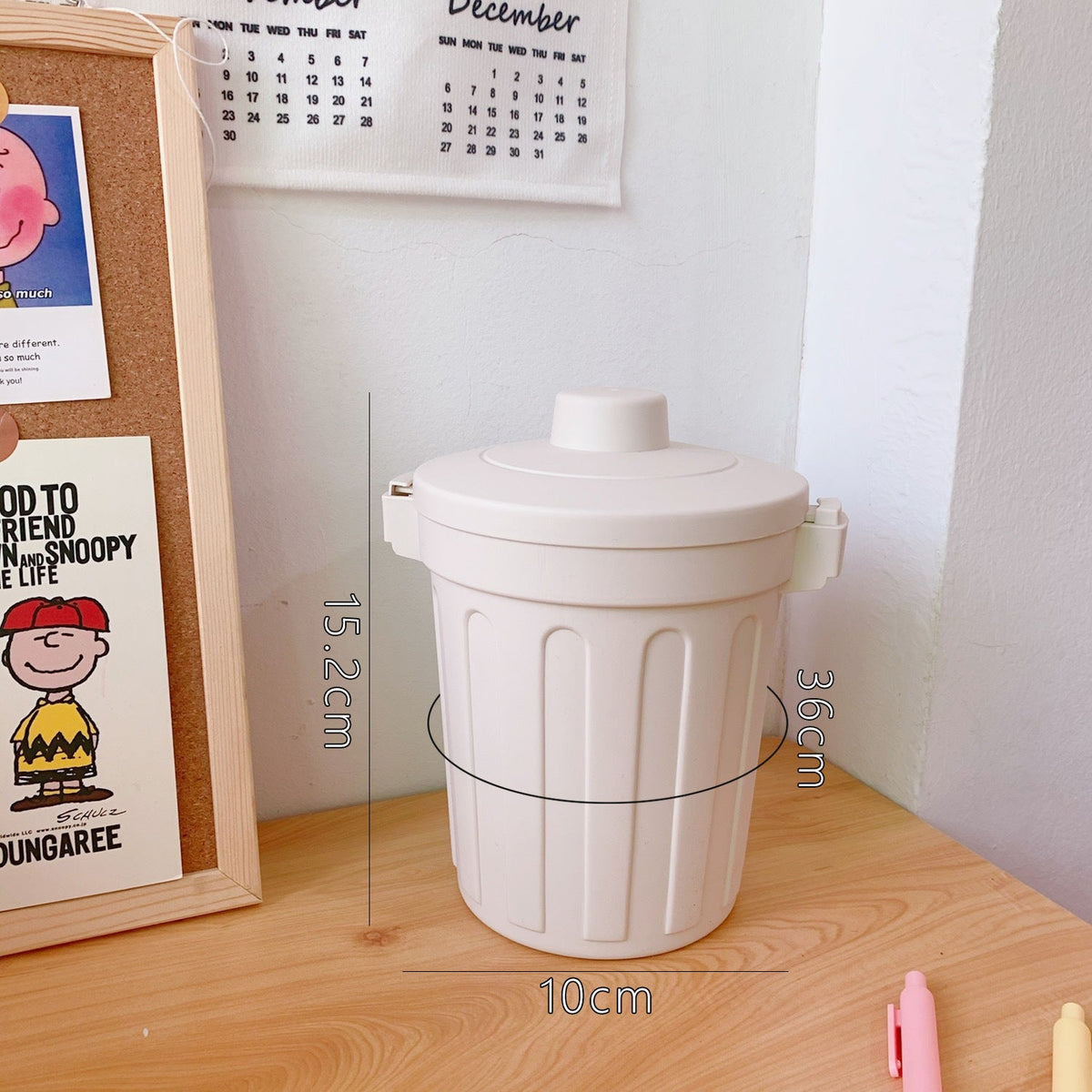Cute Desktop Mini Storage Barrel With Lid for Pens