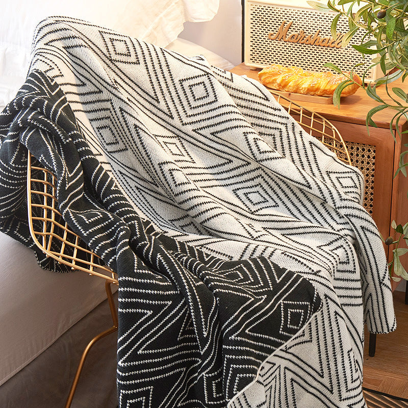 Lightweight Knitted Blanket for Modern Cozy Living Rooms
