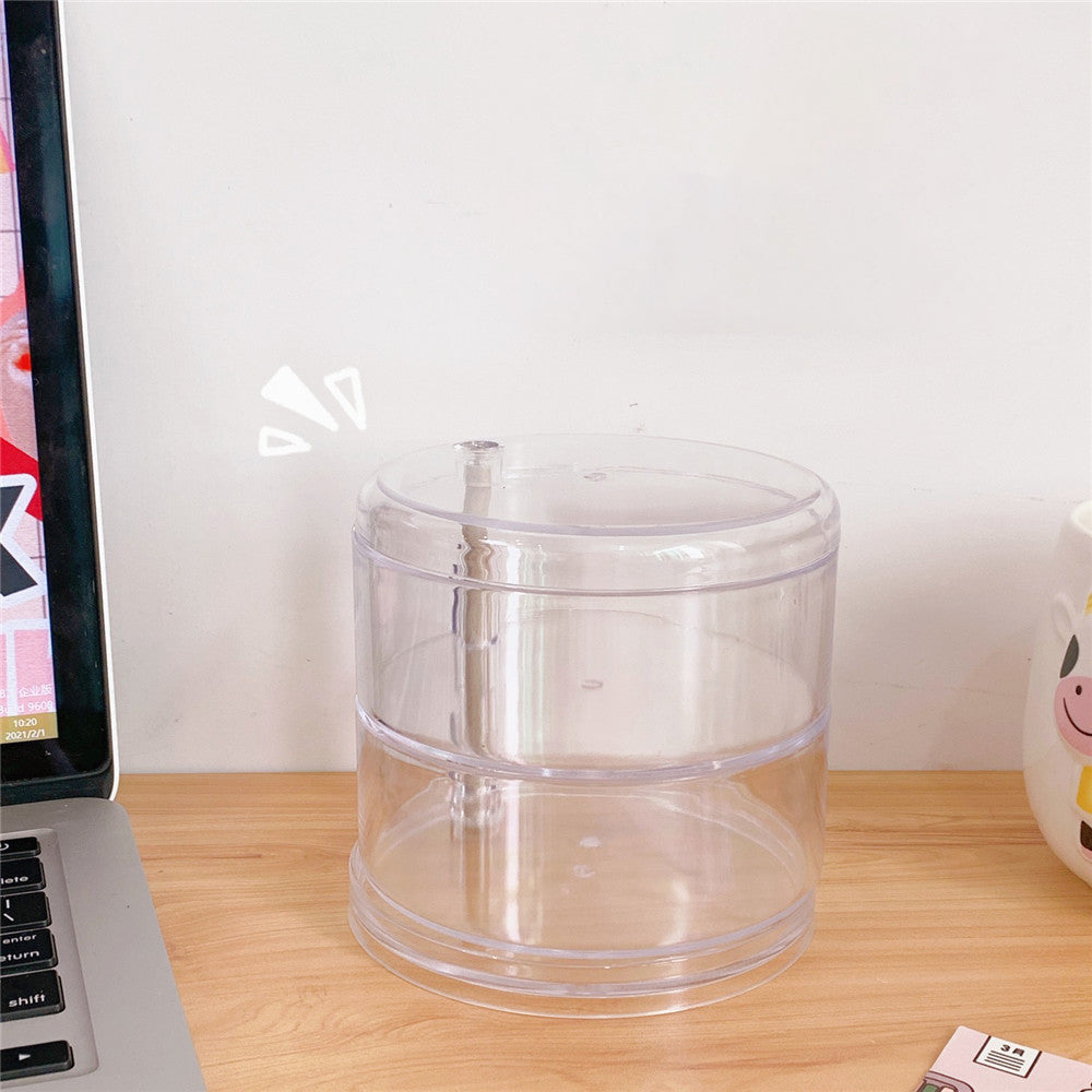 Clear Rotating Desk Organizer for Hair Ties & Stationery