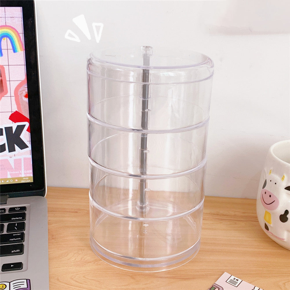 Clear Rotating Desk Organizer for Hair Ties & Stationery