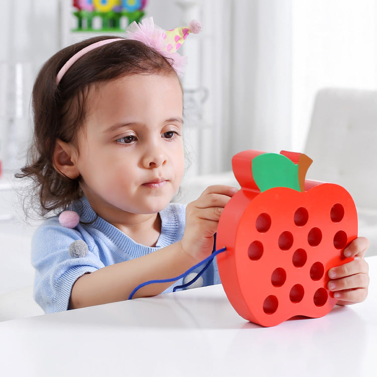 Wooden Threading Toy for Fine Motor Skills & Play