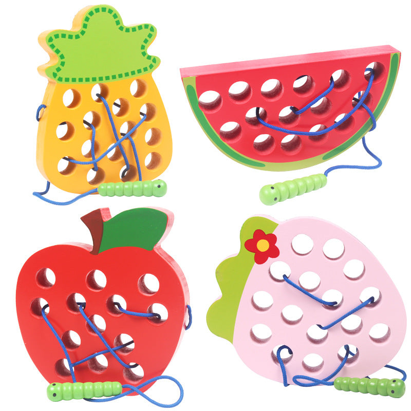Wooden Threading Toy for Fine Motor Skills & Play