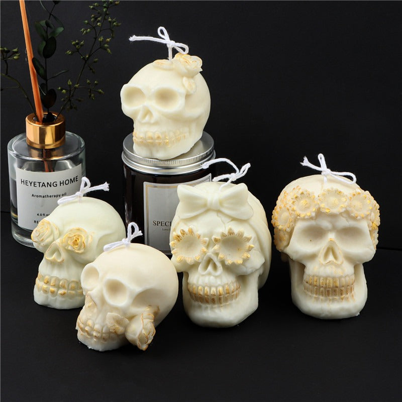 Silicone Skull Candle Mold for Detailed Gothic Candles