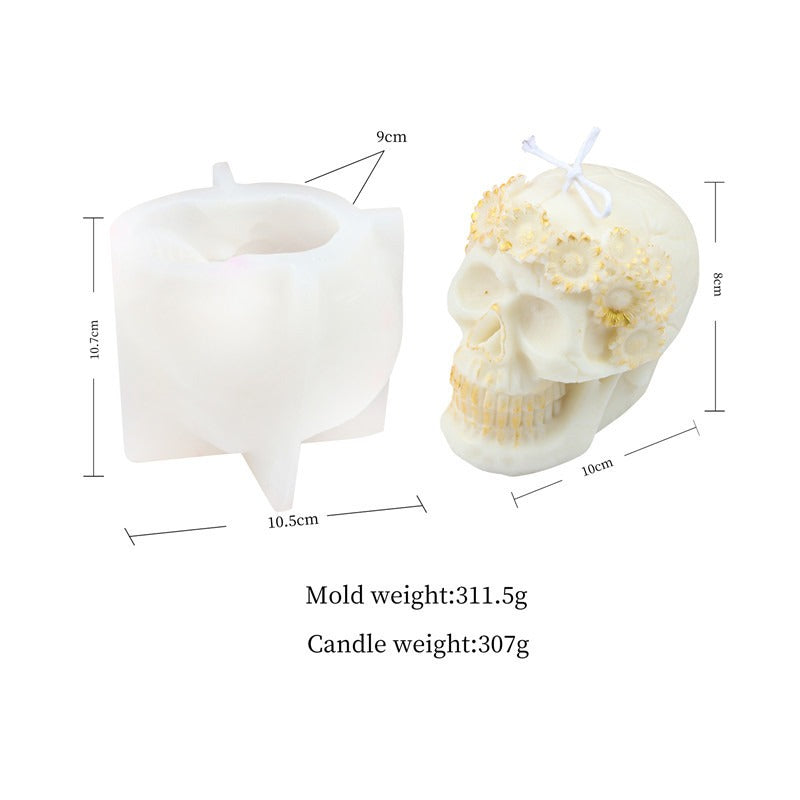 Silicone Skull Candle Mold for Detailed Gothic Candles