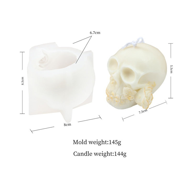 Silicone Skull Candle Mold for Detailed Gothic Candles