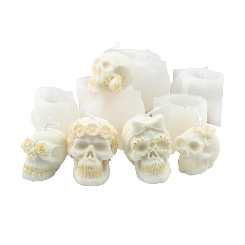 Silicone Skull Candle Mold for Detailed Gothic Candles