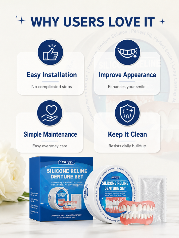 Instant Smile Denture Set — Perfect White Veneer Smile