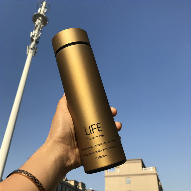 Insulated Tea Mug with Strainer: Stainless Steel Thermos
