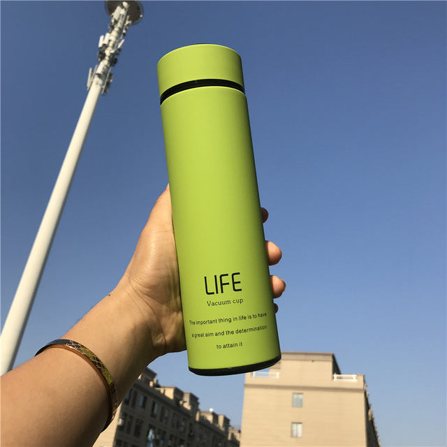 Insulated Tea Mug with Strainer: Stainless Steel Thermos