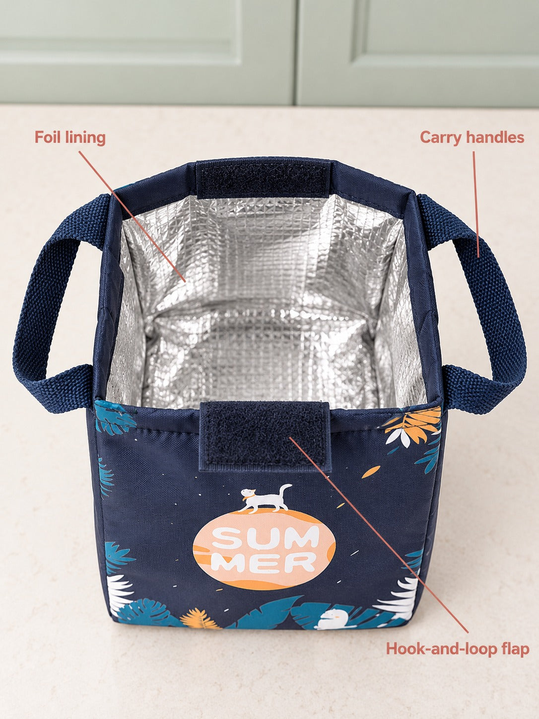 Insulated Lunch Bag with Foil Lining, Unicorn Print