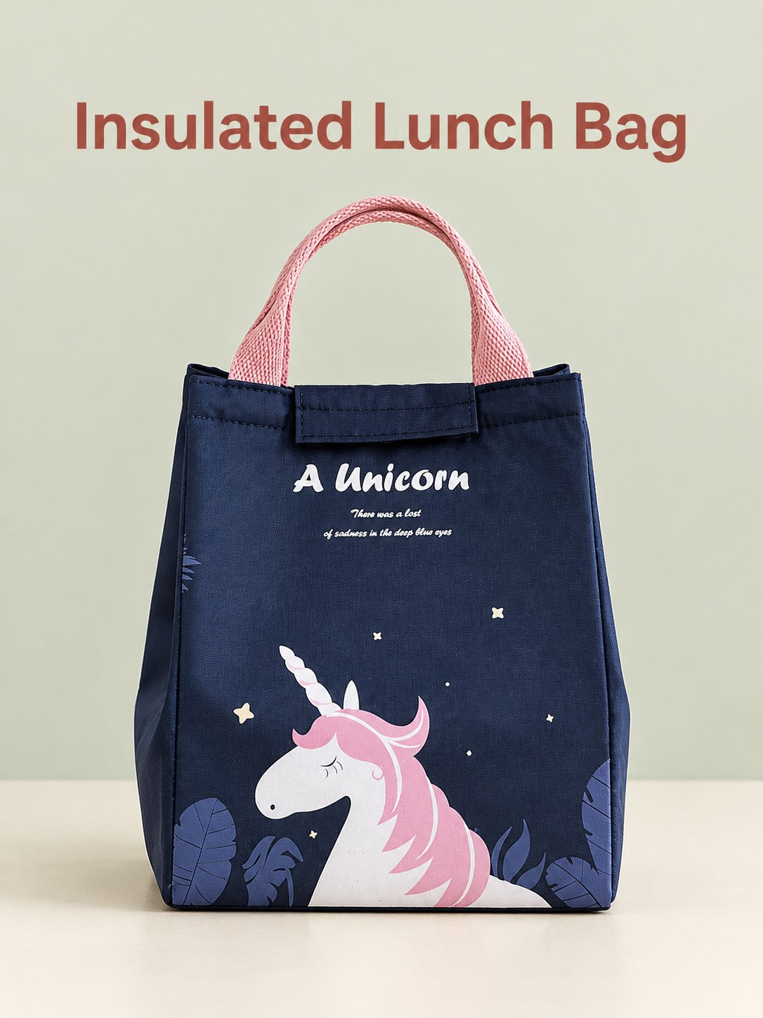 Insulated Lunch Bag with Foil Lining, Unicorn Print