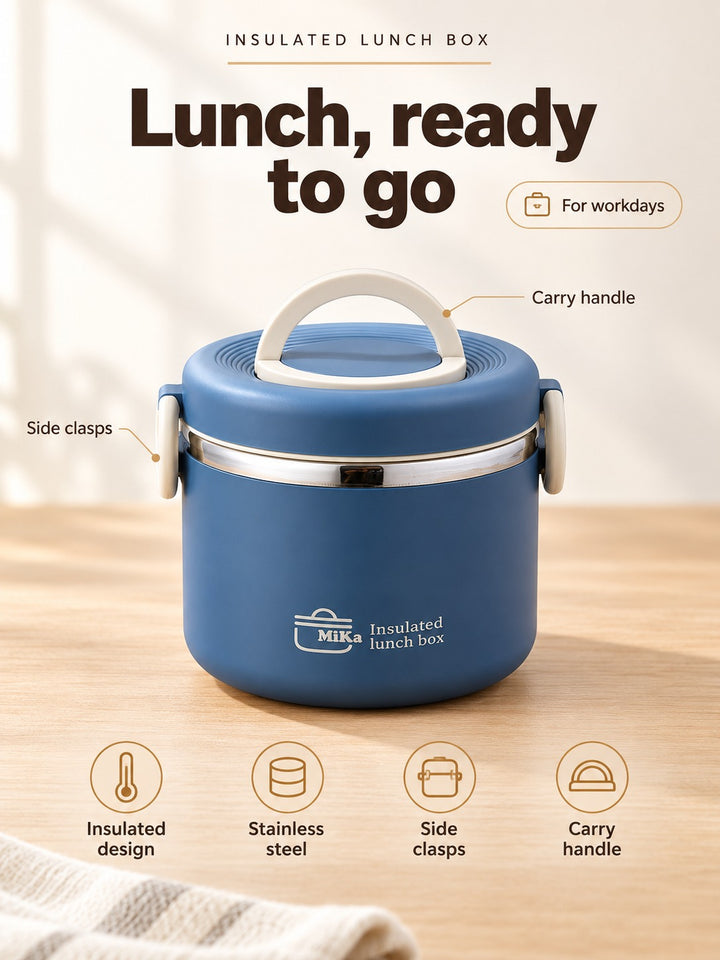 Insulated Stainless Steel Lunch Box with Lid for Work