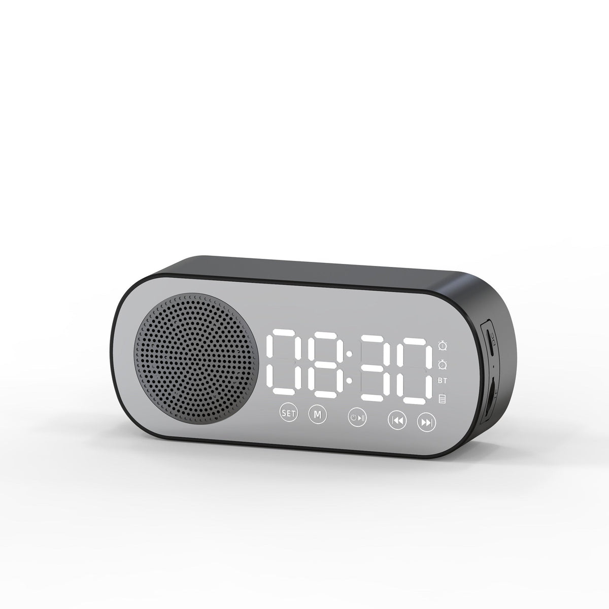 Bluetooth Alarm Clock Mirror Speaker for Nightstand