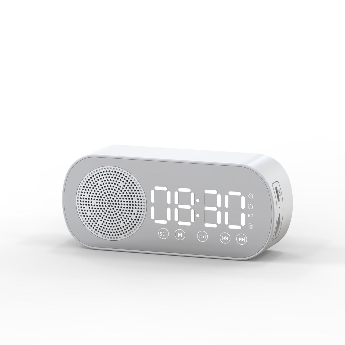 Bluetooth Alarm Clock Mirror Speaker for Nightstand