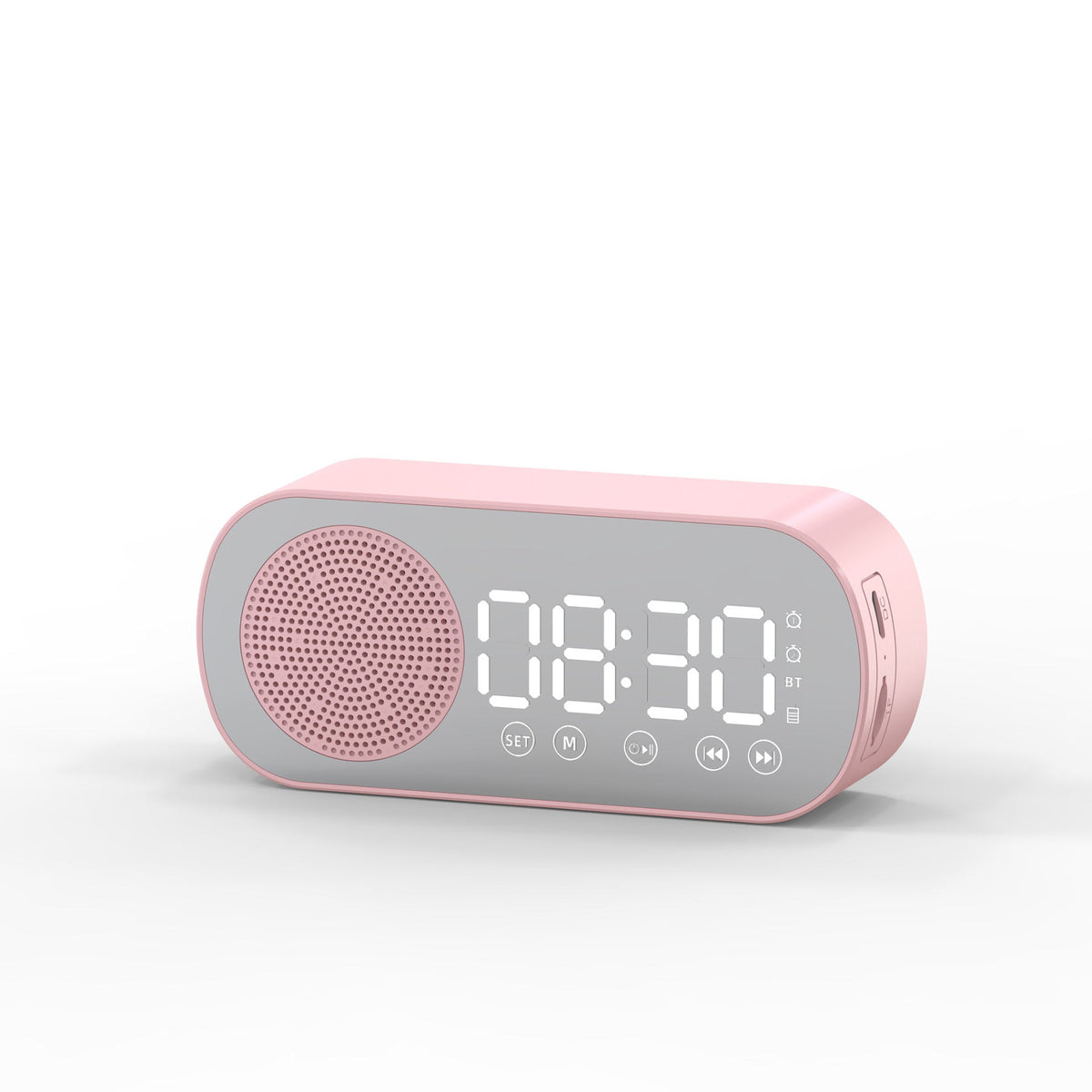Bluetooth Alarm Clock Mirror Speaker for Nightstand