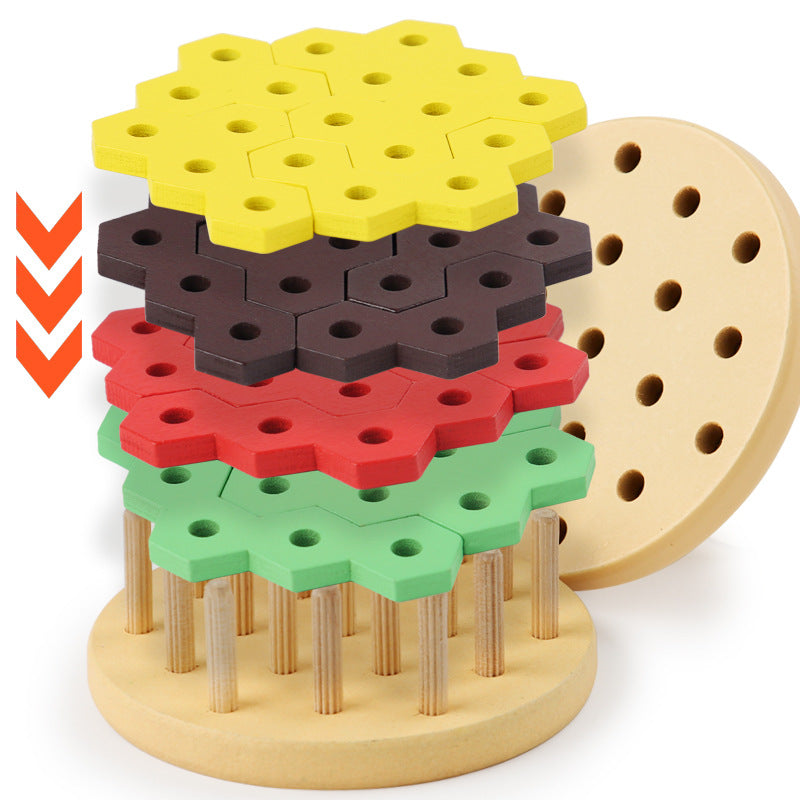 Wooden Stacking Puzzle Toy for Hand-Eye Coordination