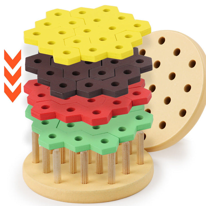 Wooden Stacking Puzzle Toy for Hand-Eye Coordination