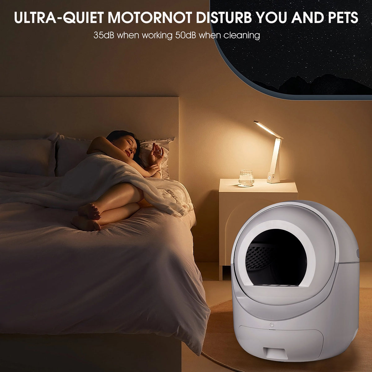 Self-Cleaning Cat Litter Box with App Control & Odor Removal