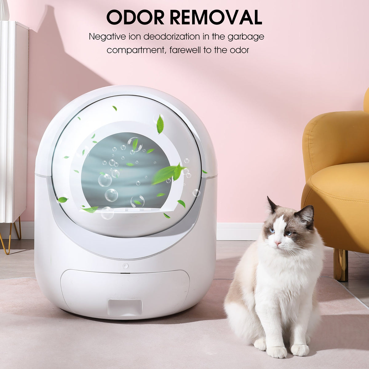 Self-Cleaning Cat Litter Box with App Control & Odor Removal