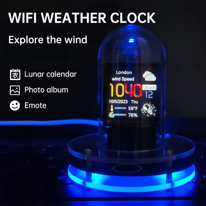 WiFi Weather Display Clock With Ambient Glow Decor