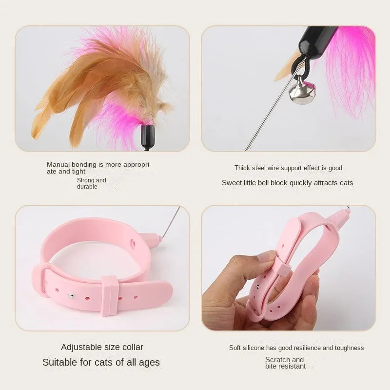 Interactive Cat Toy Feather Teaser for Indoor Play