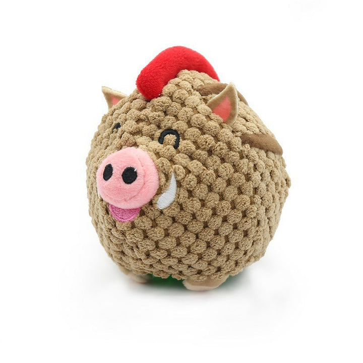 Interactive Dog Toy with Squeaky Ball and Rope Tail
