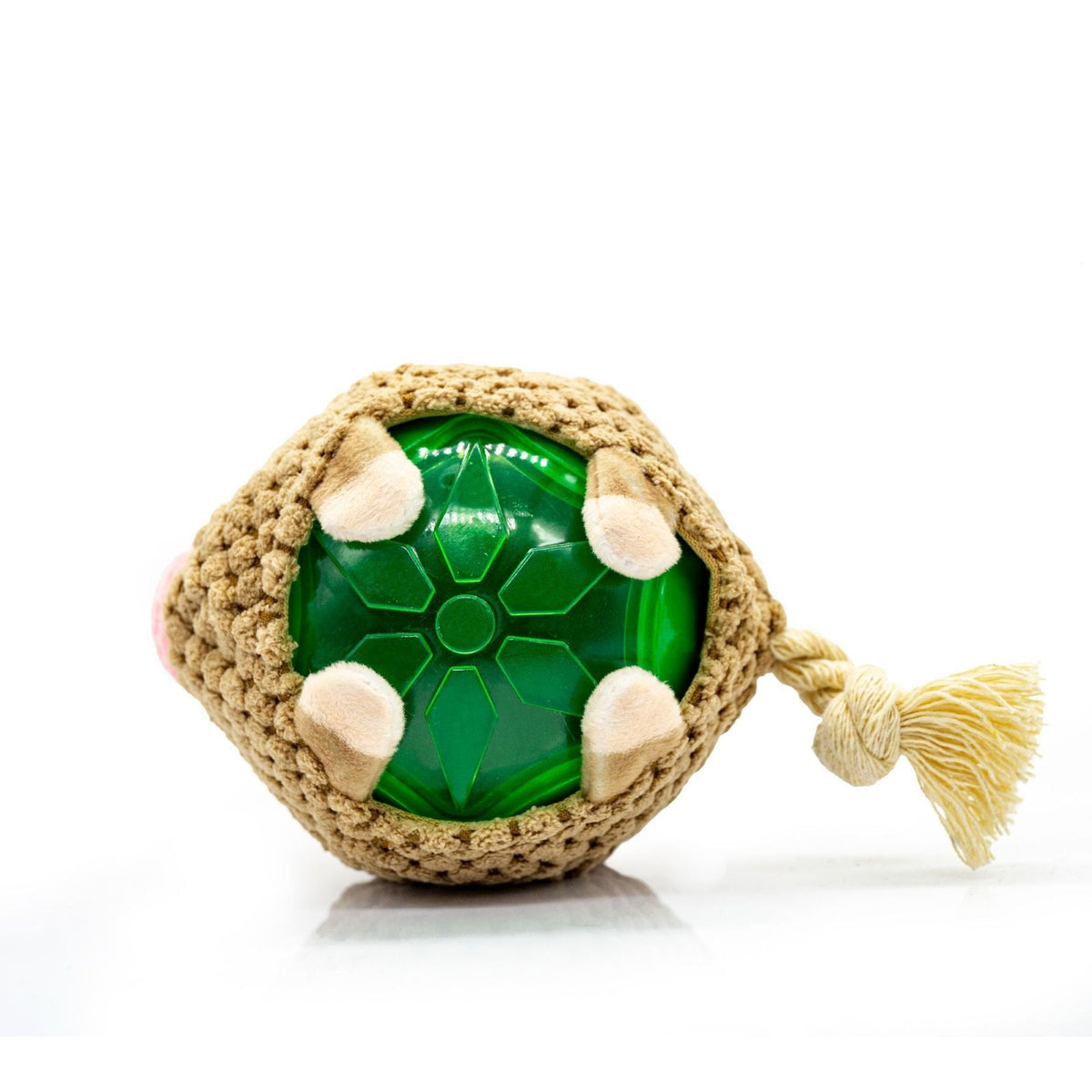 Interactive Dog Toy with Squeaky Ball and Rope Tail